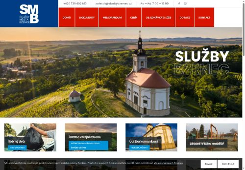 Webové stránky Služby města Bzence, příspěvková organizace, Bzenec