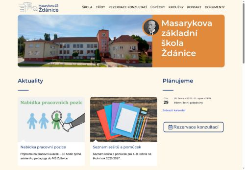 Zobrazit webové stránky Masarykova základní škola Ždánice