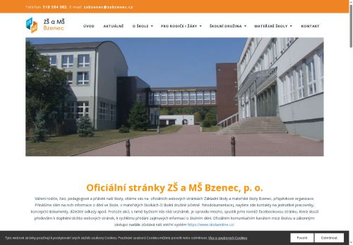 Zobrazit webové stránky Základní škola a mateřská škola Bzenec