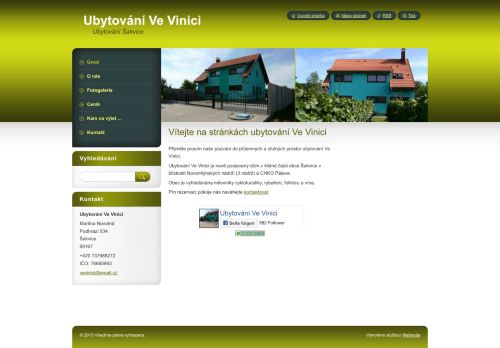 Zobrazit webové stránky Ubytování Ve Vinici