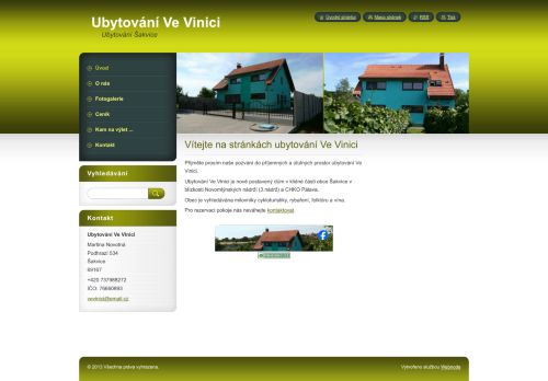 Zobrazit webové stránky Ubytování Ve Vinici