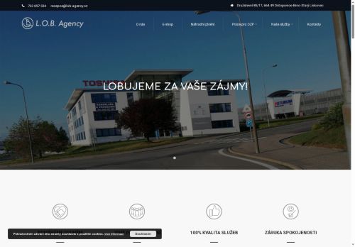 Webové stránky L.O.B. agency s.r.o., Brno