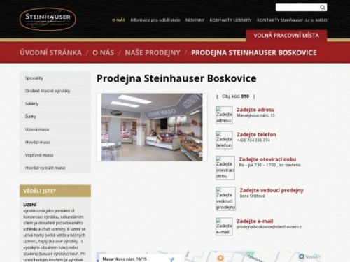 Prodejna Steinhauser Boskovice