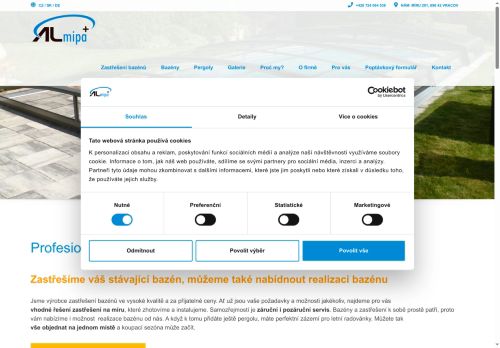 Zobrazit webové stránky Zastřešení bazénů Almipa