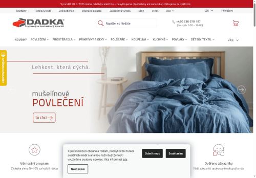 Zobrazit webové stránky Bytový a hotelový textil Dadka