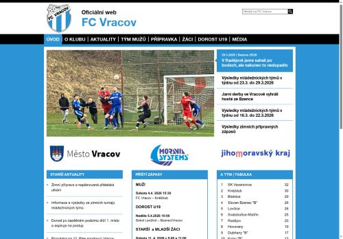 Zobrazit webové stránky Sportovní klub FC Vracov