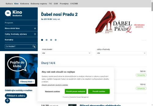 Zobrazit webové stránky Kino Panorama Boskovice