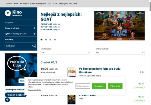 Zobrazit webové stránky Kino Panorama Boskovice