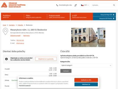 Všeobecná zdravotní pojišťovna ČR, Boskovice