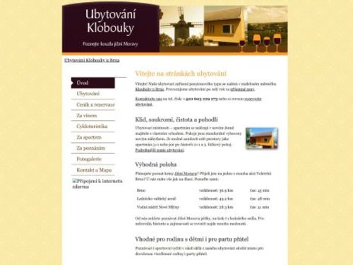 Ubytování Klobouky