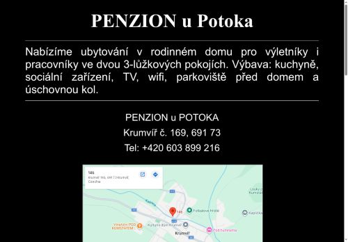 Zobrazit webové stránky Penzion u Potoka