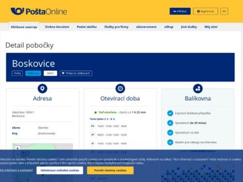 Česká pošta, pobočka Boskovice