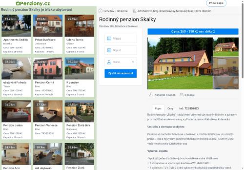 Zobrazit webové stránky Rodinný penzion Skalky
