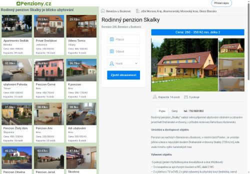 Zobrazit webové stránky Rodinný penzion Skalky