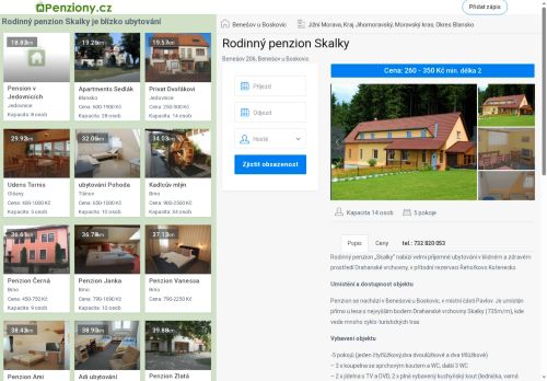 Zobrazit webové stránky Rodinný penzion Skalky