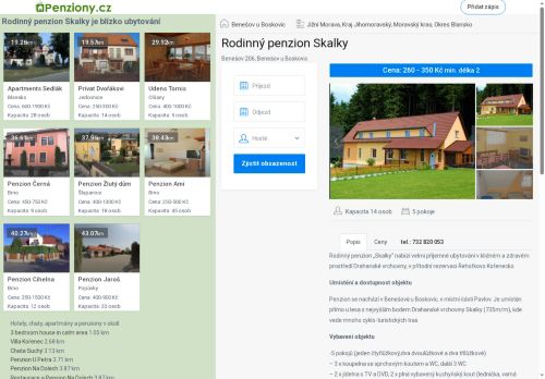 Zobrazit webové stránky Rodinný penzion Skalky