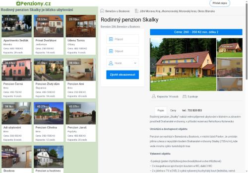 Zobrazit webové stránky Rodinný penzion Skalky