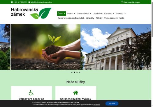 Webové stránky Habrovanský zámek, příspěvková organizace, Habrovany