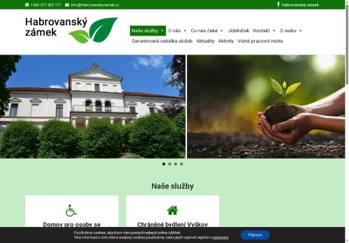 Webové stránky Habrovanský zámek, příspěvková organizace, Habrovany