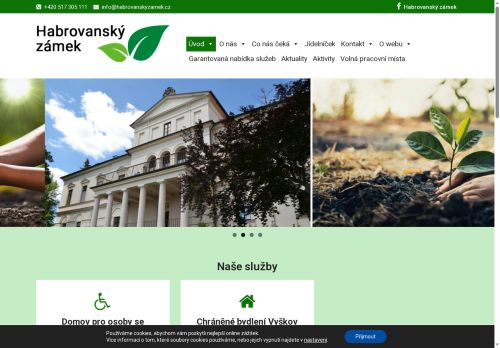 Webové stránky Habrovanský zámek, příspěvková organizace, Habrovany