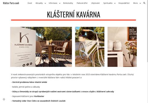 Zobrazit webové stránky Klášterní kavárna Porta coeli
