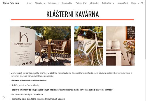 Zobrazit webové stránky Klášterní kavárna Porta coeli