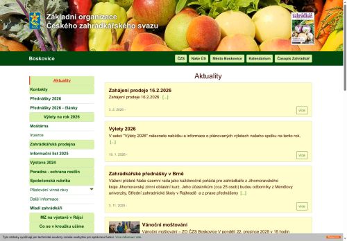 Zobrazit webové stránky Český zahrádkářský svaz Boskovice