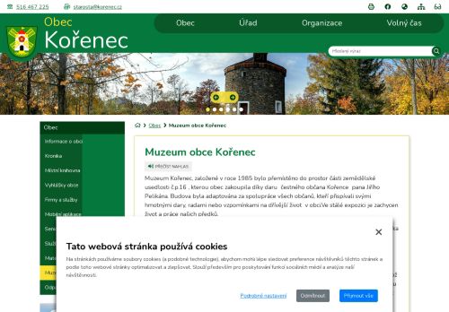 Zobrazit webové stránky Muzeum Kořenec