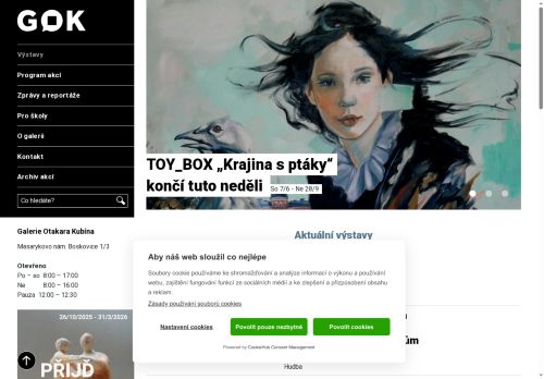 Zobrazit webové stránky Galerie Otakara Kubína, Boskovice