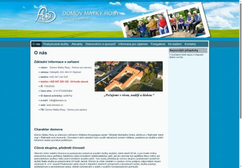 Zobrazit webové stránky Dům Matky Rosy - domov pro seniory