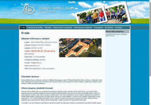 Zobrazit webové stránky Dům Matky Rosy - domov pro seniory