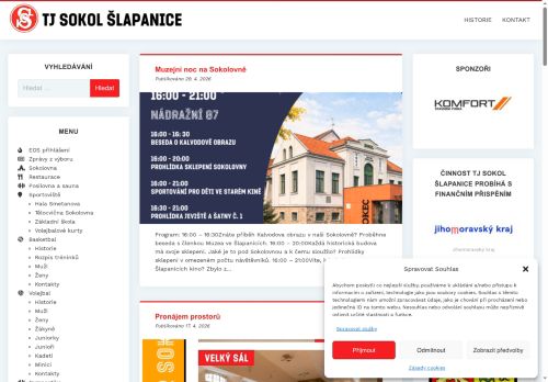Zobrazit webové stránky TJ Sokol Šlapanice