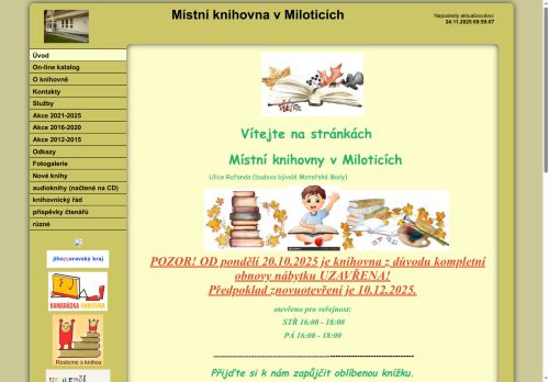 Zobrazit webové stránky Místní knihovna v Miloticích