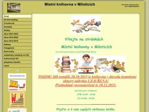 Místní knihovna v Miloticích
