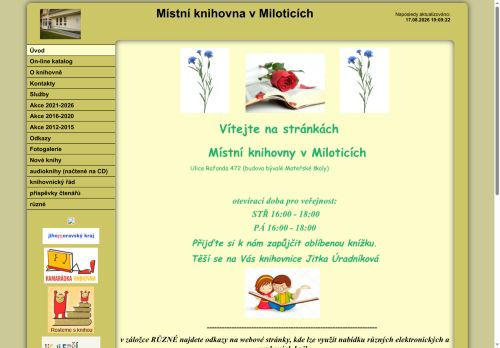 Zobrazit webové stránky Místní knihovna v Miloticích
