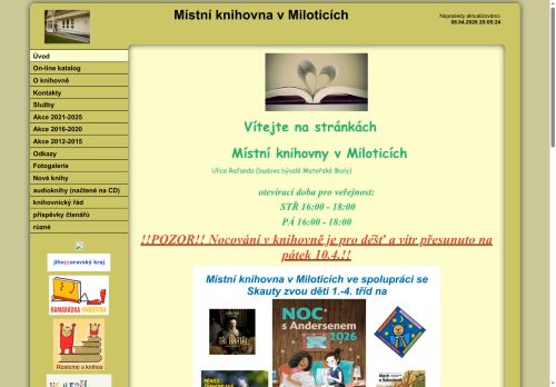 Zobrazit webové stránky Místní knihovna v Miloticích