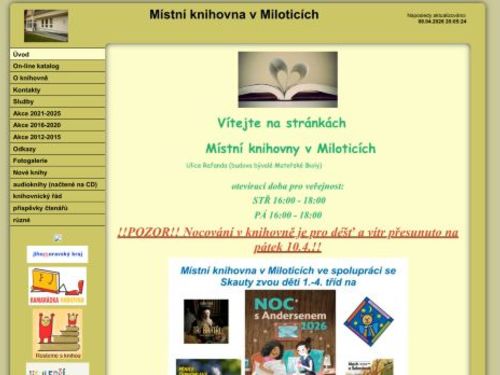 Místní knihovna v Miloticích