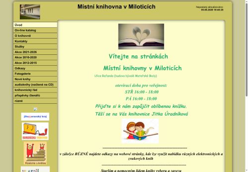 Zobrazit webové stránky Místní knihovna v Miloticích