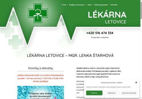 Zobrazit webové stránky Lékárna Mgr. Štarhová Letovice