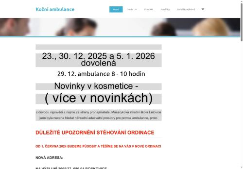 Zobrazit webové stránky Kožní ambulance - MUDr. Martina Krejčířová