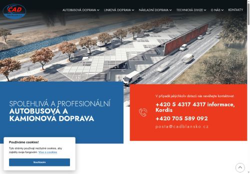 Webové stránky ČAD Blansko a.s., Blansko