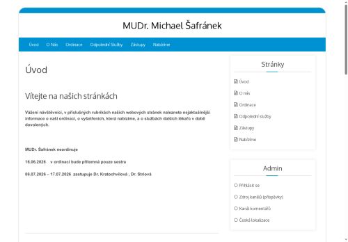 Zobrazit webové stránky Praktický lékař - MUDr. Michael Šafránek