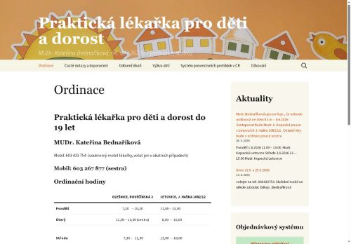 Zobrazit webové stránky Pediatrie - MUDr. Kateřina Bednaříková