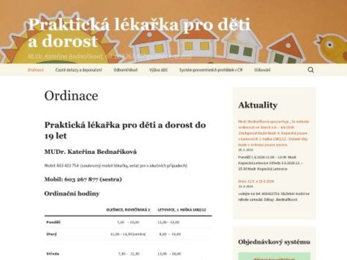Pediatrie - MUDr. Kateřina Bednaříková