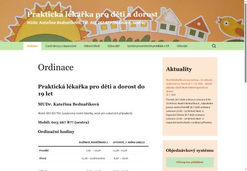 Zobrazit webové stránky Pediatrie - MUDr. Kateřina Bednaříková