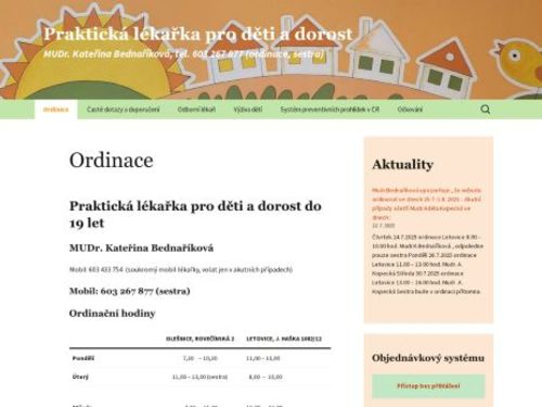 Pediatrie - MUDr. Kateřina Bednaříková