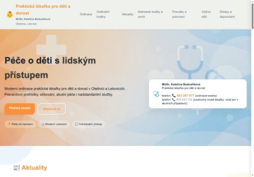 Zobrazit webové stránky Pediatrie - MUDr. Kateřina Bednaříková