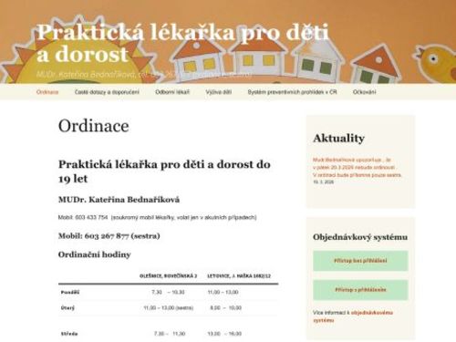 Pediatrie - MUDr. Kateřina Bednaříková