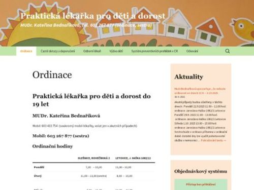 Pediatrie - MUDr. Kateřina Bednaříková