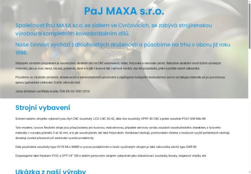 Zobrazit webové stránky PaJ Maxa s.r.o.